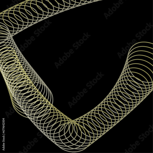 Abstract black and white background with circle curve pattern