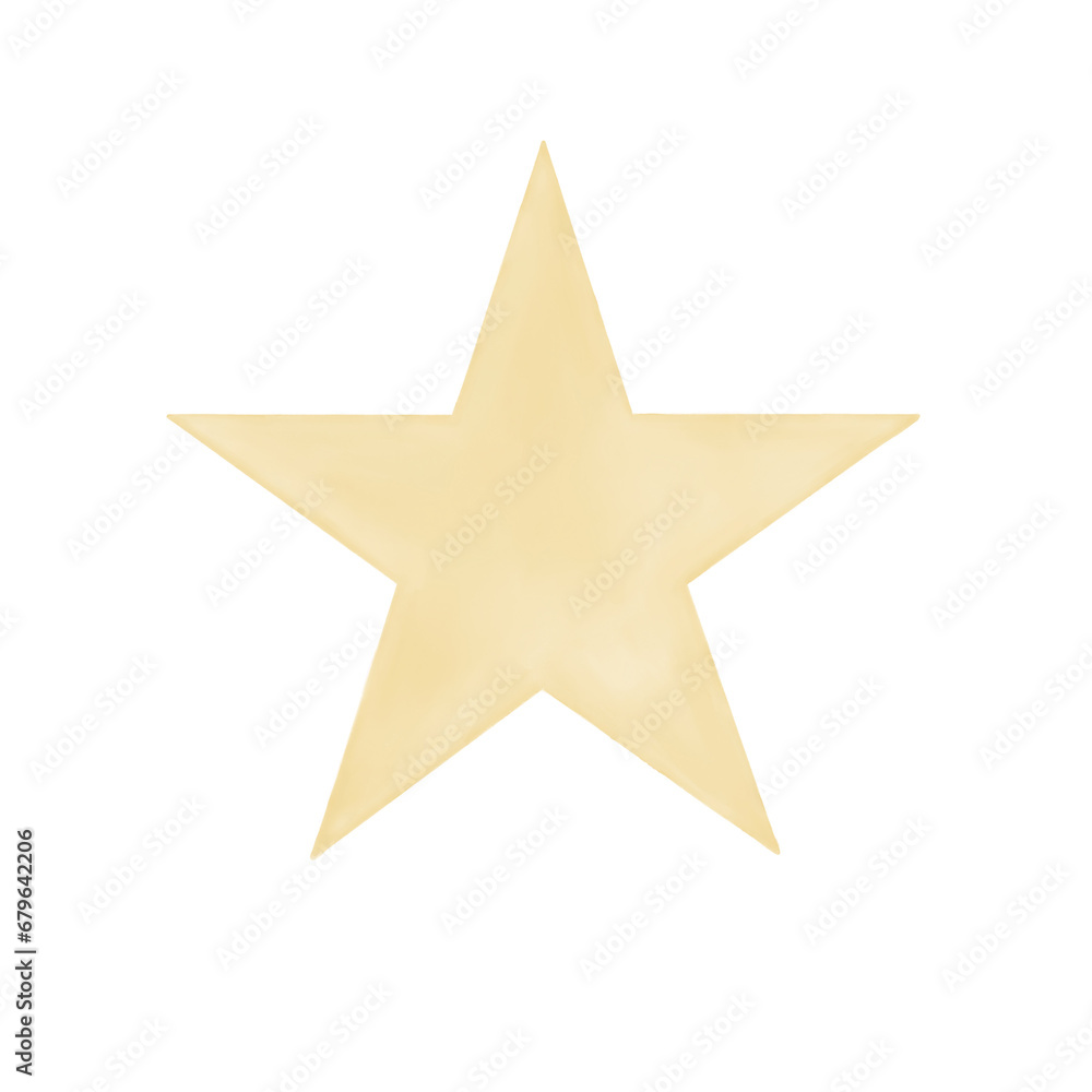 Water color yellow/gold star with transparent Water color yellow/gold star with transparent