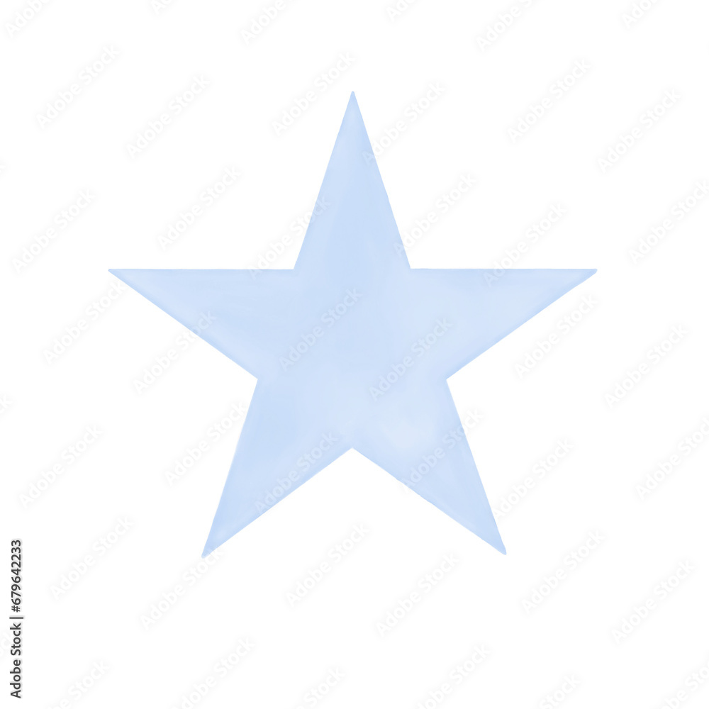 Water color blue star with transparent Water color blue star with transparent