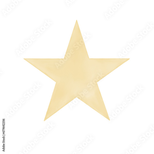 Water color yellow gold star with transparent