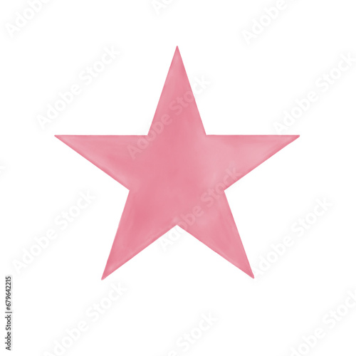 Water color red star with transparent