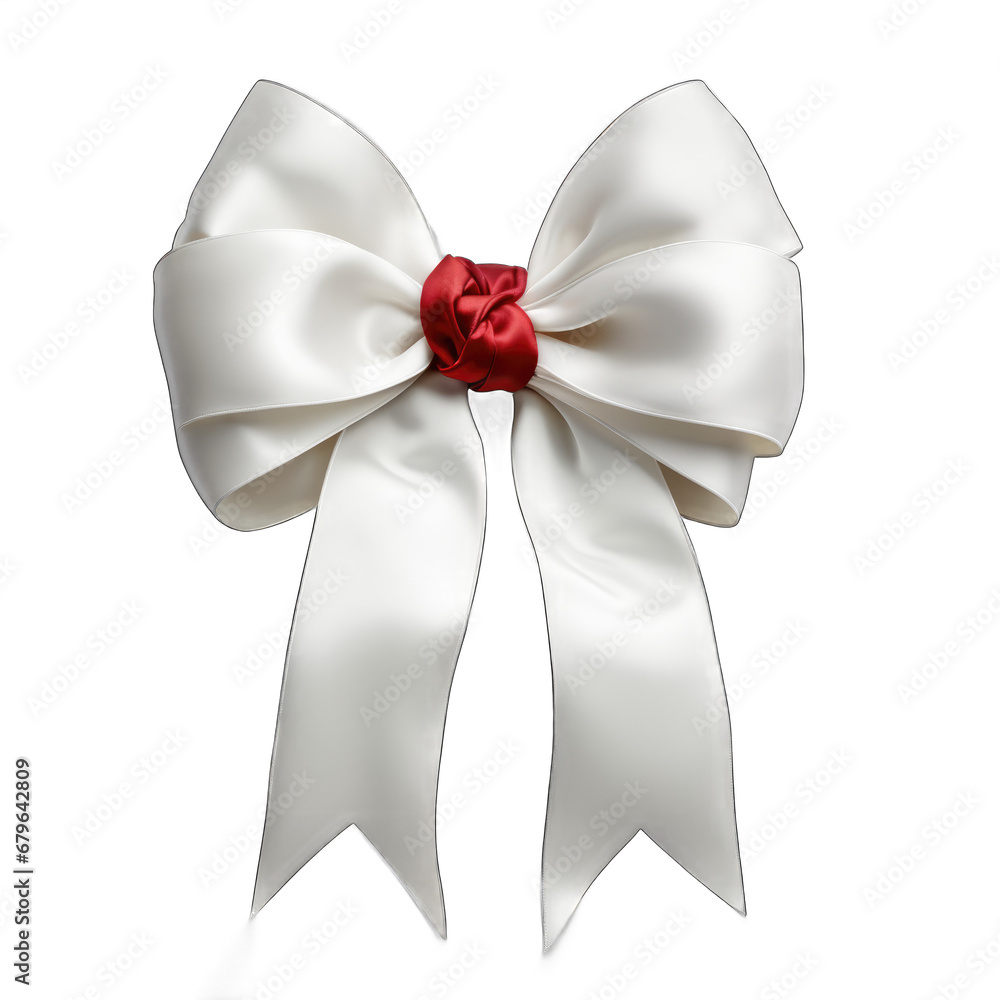 Frosty the Snowman-themed ribbon and bow isolated on transparent background