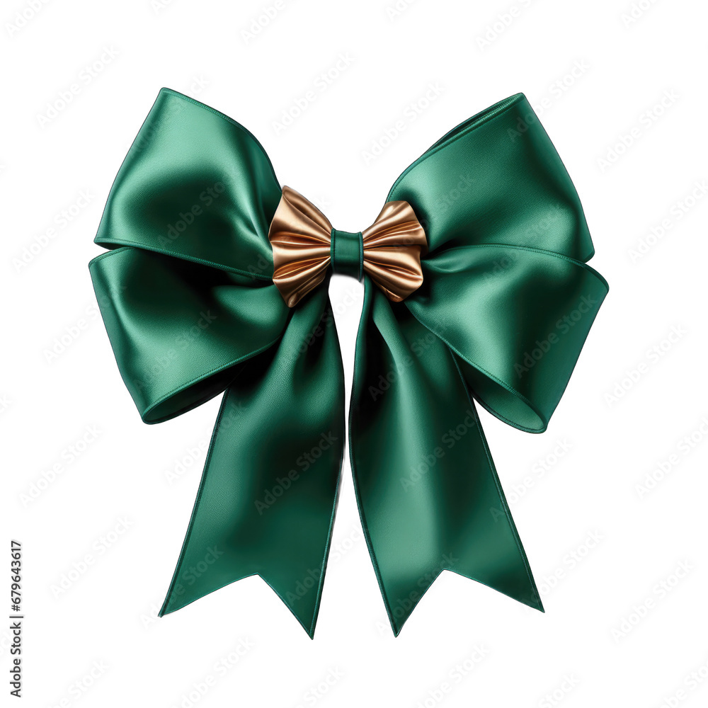 Elegant Christmas tree bow with ribbon isolated on transparent background Elegant Christmas tree bow with ribbon isolated on transparent background