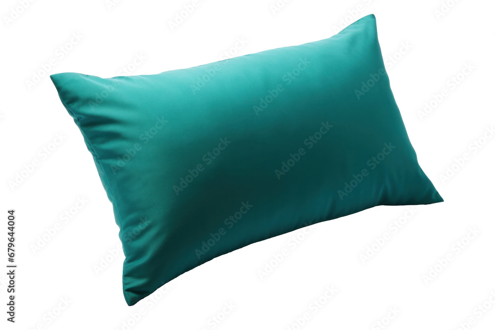 A teal pillow isolated on transparent background. A teal pillow isolated on transparent background.