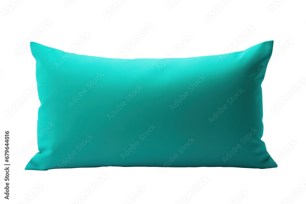 A teal pillow isolated on transparent background. A teal pillow isolated on transparent background.