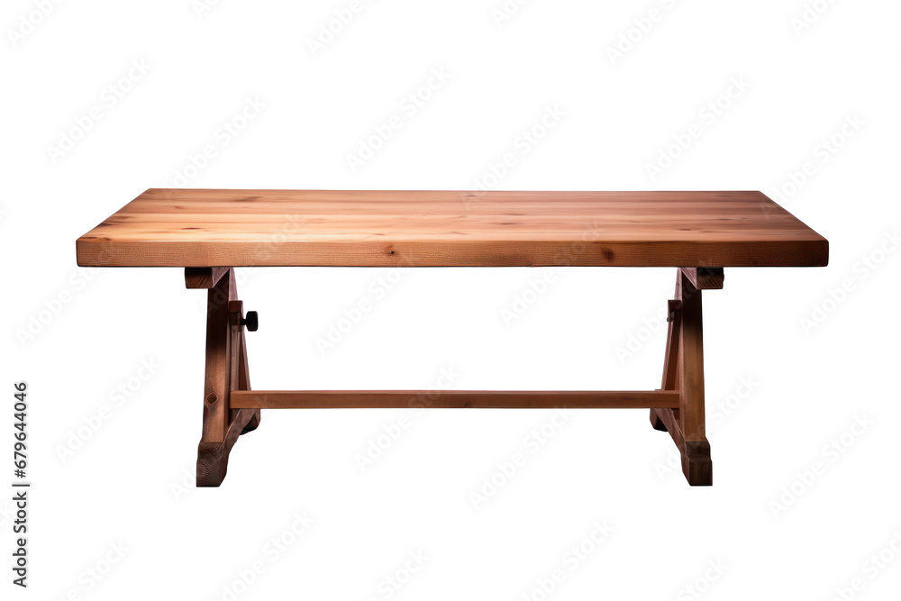 A wooden table isolated on transparent background. A wooden table isolated on transparent background.