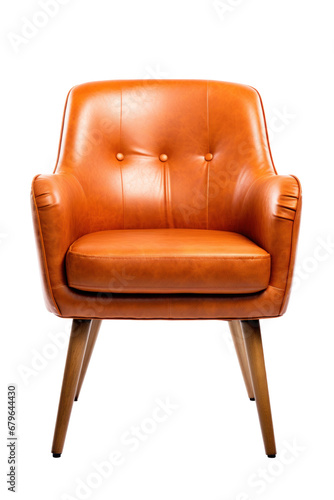 Accent chair, armchair isolated on transparent background.