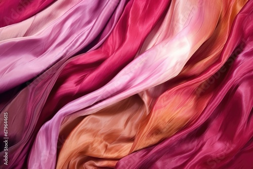 macro shot of richly dyed silk fabric texture