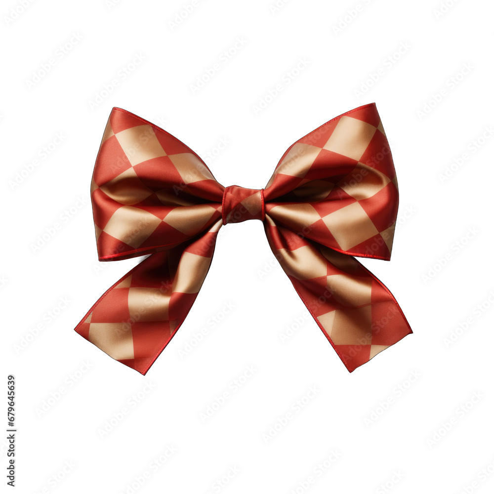 Red-nosed reindeer bow and ribbon isolated on transparent background Red-nosed reindeer bow and ribbon isolated on transparent background