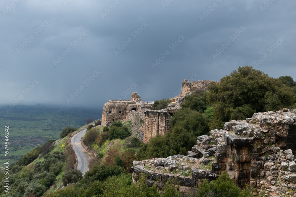 Exterior wall of Nimrod's fortress castle in northern Israel