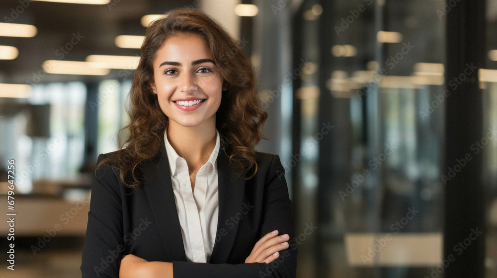 Portrait smiling business woman. Portrait smiling business woman.