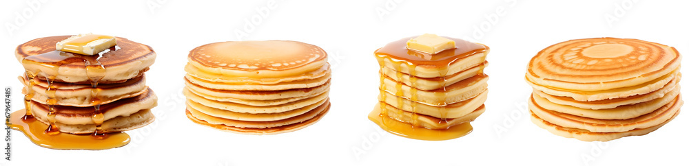 Stack of fluffy pancakes isolated on transparent background. Fluffy pancakes Stack of fluffy pancakes isolated on transparent background. Fluffy pancakes