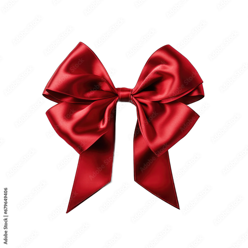 Ruby red velvet bow and ribbon isolated on transparent background Ruby red velvet bow and ribbon isolated on transparent background