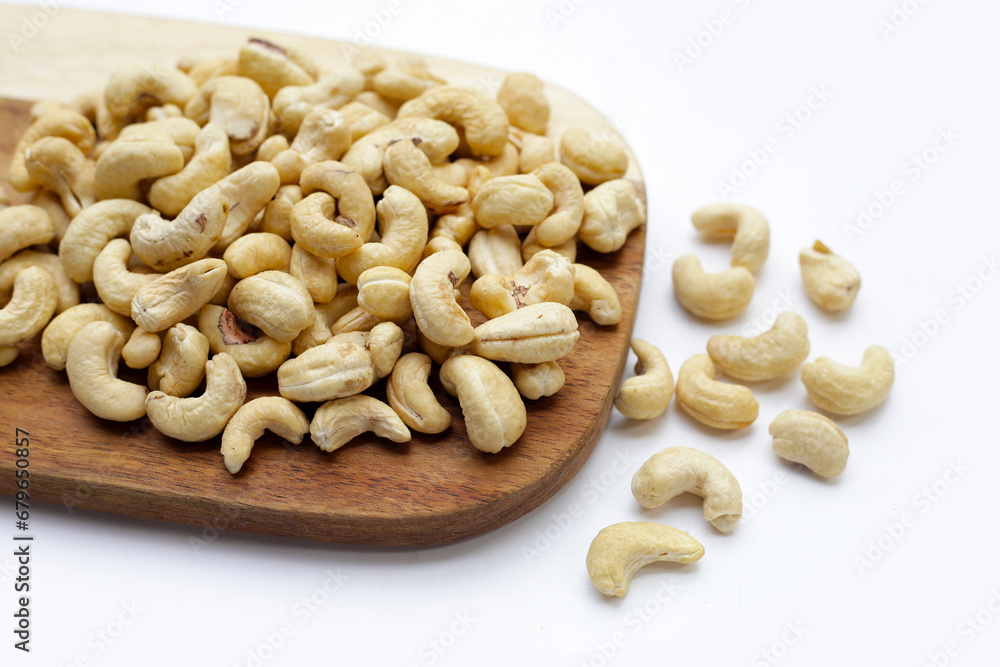 Cashew nuts on white background. Cashew nuts on white background.