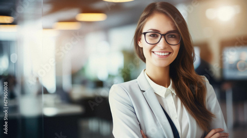 Young woman in office.