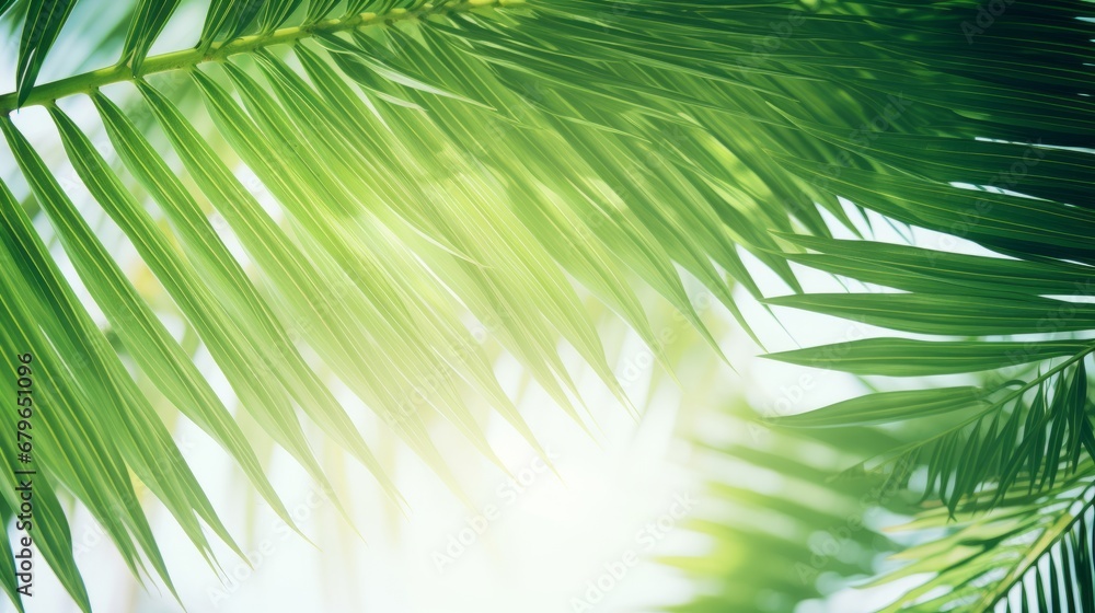 Lush palm leaves create a bright and relaxing backdrop Lush palm leaves create a bright and relaxing backdrop