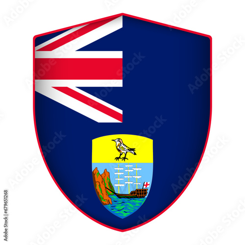Free Download Saint Helena, Ascension and Tristan da Cunha flag in shield shape. Vector illustration. - GFXLoad