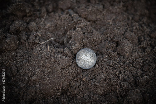 Obraz na płótnie Silver coin 1/2 mark Prussia w salonie