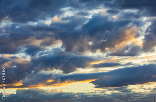 Blue sky with clounds sunset