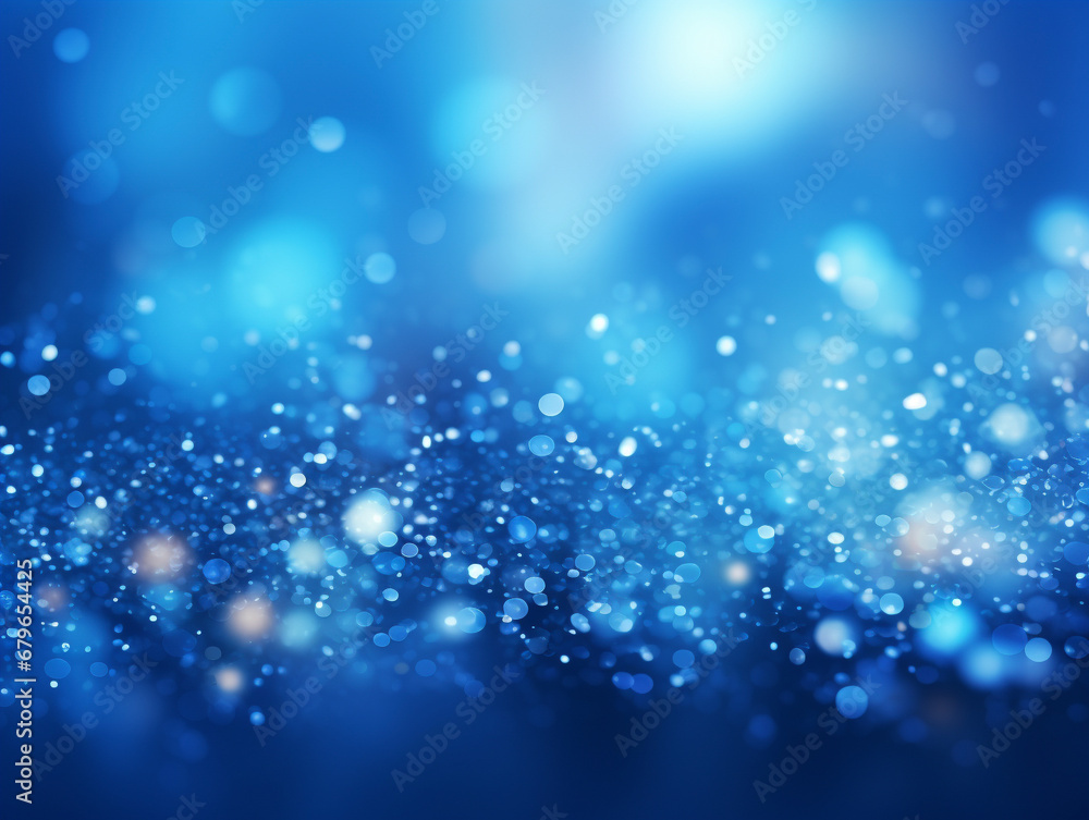 Obraz premium キラキラ輝く青い光の背景 Generative AI