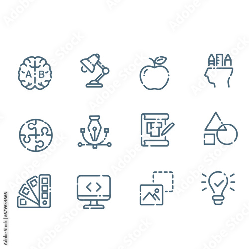 Creativity. intelligence,icons vector design
