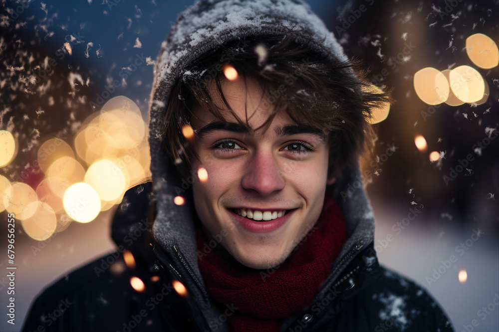 Firework show midnight new year night young people watching amazing show Generative AI picture Firework show midnight new year night young people watching amazing show Generative AI picture