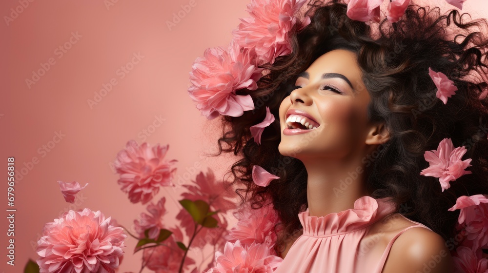 Young Woman Enjoying Scent Blooming Spring, HD, Background Wallpaper, Desktop Wallpaper
