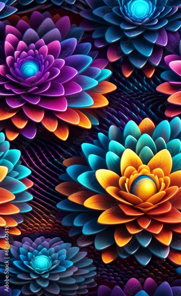 Beautiful floral fantasy background. AI