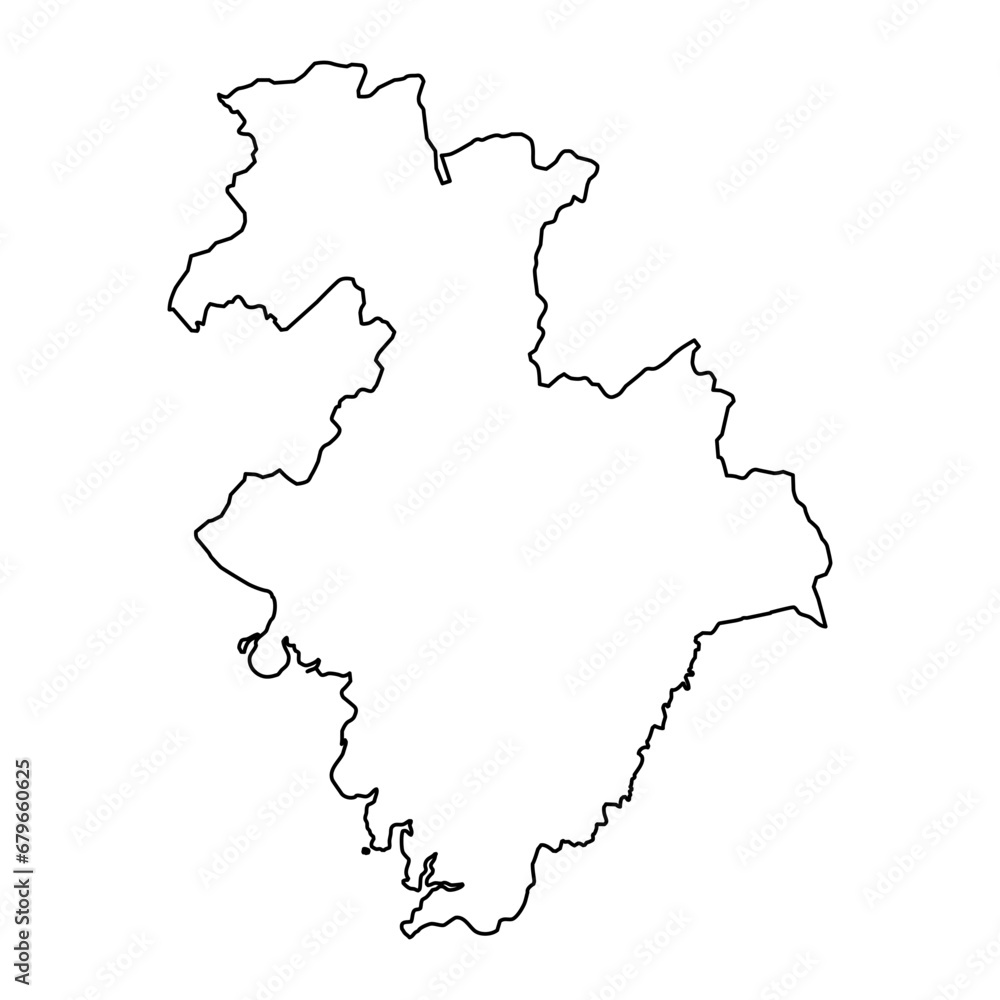 Kindia region map, administrative division of Guinea. Vector illustration.
