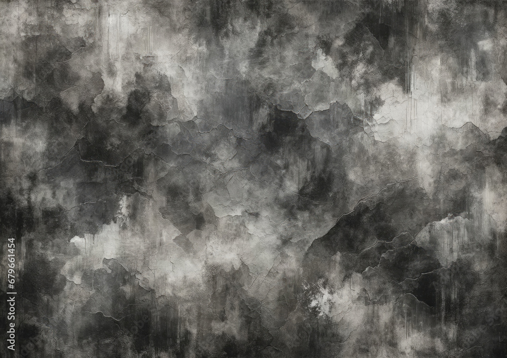 Close-up of a dark and textured background with a rough, uneven surface. Generative ai.