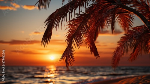 Tropical Palm Coconut Trees On Sunset, HD, Background Wallpaper, Desktop Wallpaper