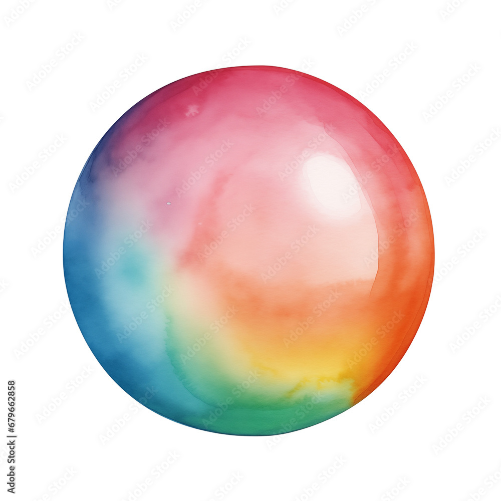 watercolor baby toy ball, watercolor illustration