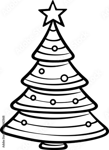 Christmas tree silhouette icon in black color.