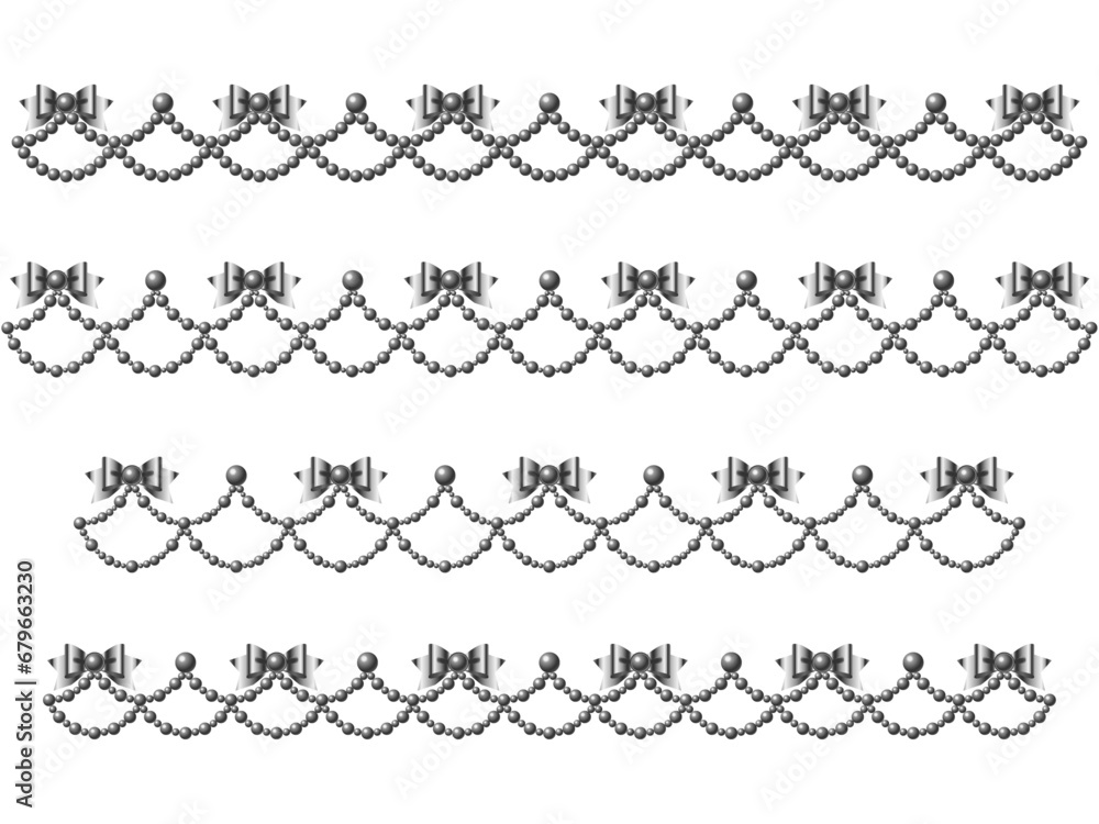 Obraz premium 金属、石、リボンライン2-3