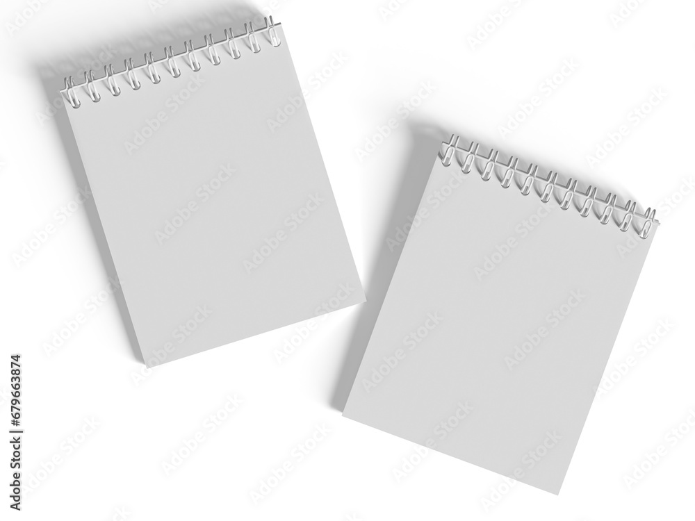 Spiral binder notebook white background on 3D illustration Spiral binder notebook white background on 3D illustration