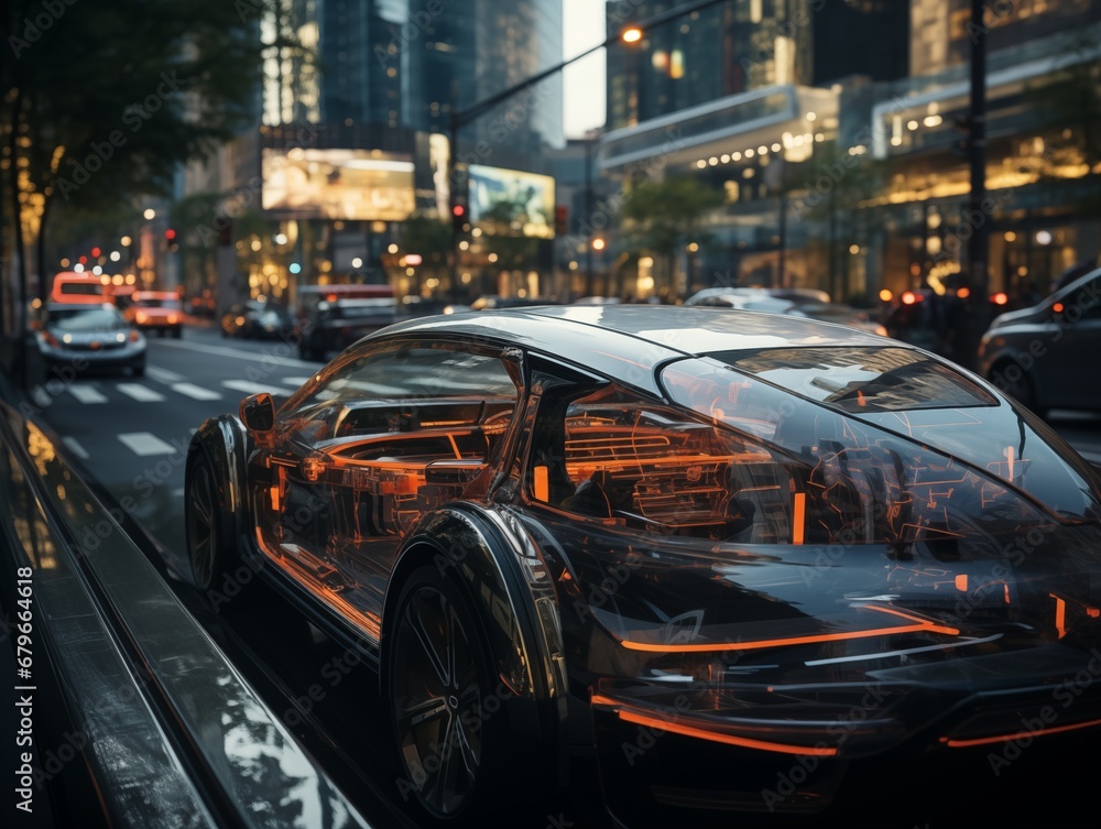 Obraz premium Future of Autonomous Driving: Advanced Self-Driving Cars