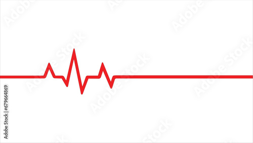 heart beat on ecg. Red heartbeat line icon. vector illustration. Pulse trace. EKG and Cardio symbol. Healthy and Medical concept. Vector illustration. photo