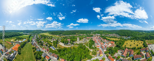 360 Grad Rundblick über Pappenheim an der Altmühl in Mittelfranken photo