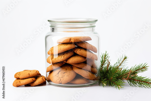 Christmas gingerbread cookies in a cookie jar 