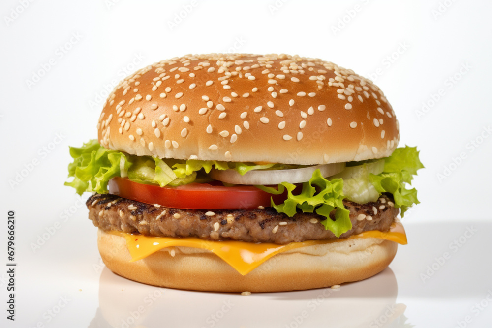 burger on white background burger on white background