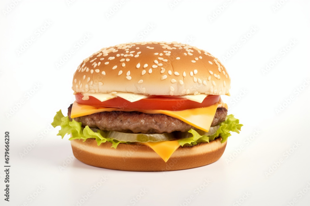 burger on white background burger on white background