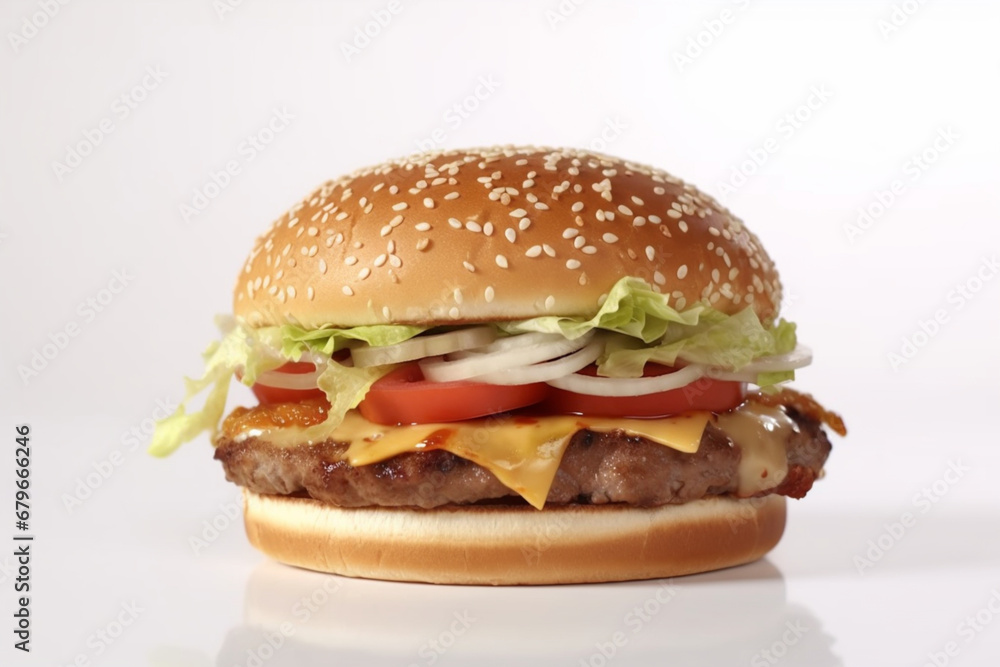 burger on white background