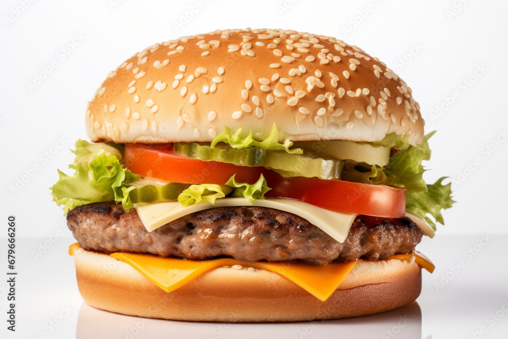 burger on white background burger on white background