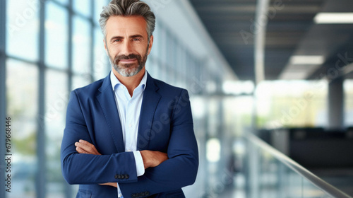 Portrait of mature businessman in office. with copy space. © Synthetica