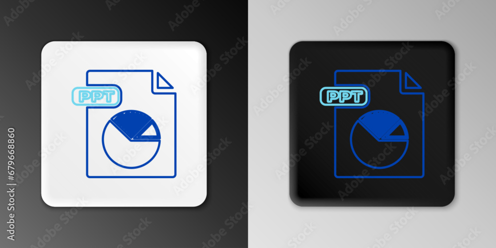 Line PPT file document. Download ppt button icon isolated on grey background. PPT file presentation. Colorful outline concept. Vector Line PPT file document. Download ppt button icon isolated on grey background. PPT file presentation. Colorful outline concept. Vector