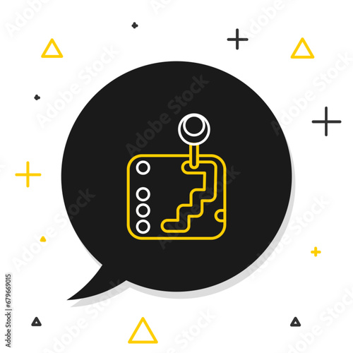Line Gear shifter icon isolated on white background. Transmission icon. Colorful outline concept. Vector
