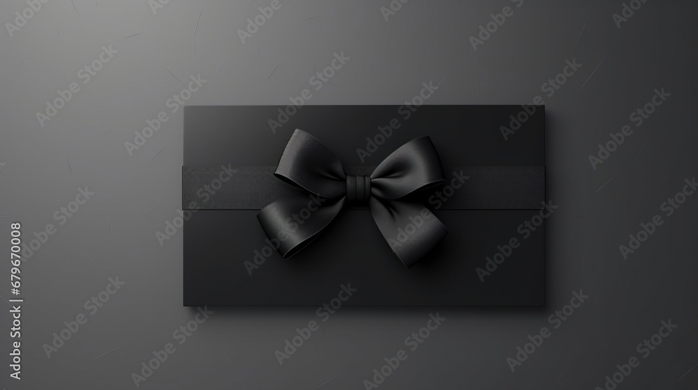 Experience gift certificate with black ribbon banner background copy space Experience gift certificate with black ribbon banner background copy space