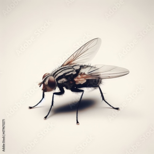 fly on white background