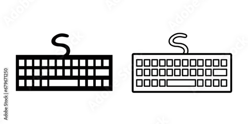 Keyboard icon vector, technology and device, keypad sign on a white background.