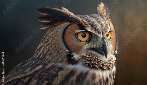 Great horned owl realistic impressive beautiful image Ai generated image © Biplob